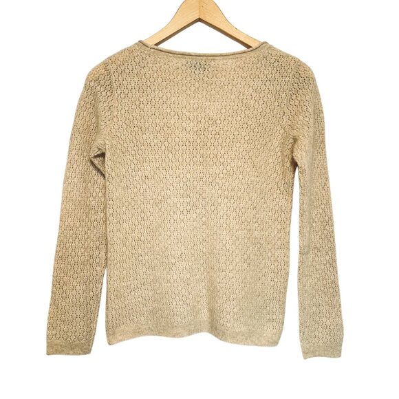 Sofia Cashmere Crew Sweater NWT Womens Size S Soft Oatmeal Cream Beige Luxury - Picture 3 of 9